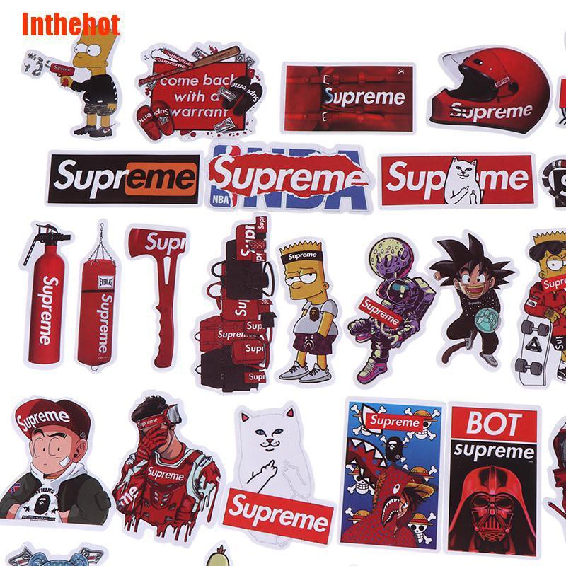 Bộ 50 Sticker Supreme Đa Năng Dùng Trang Trí Độc Đáo