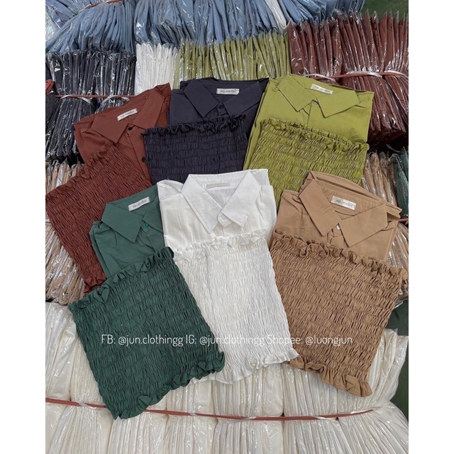 Set sơ mi + áo quây nhún 1308 - JUNclothing