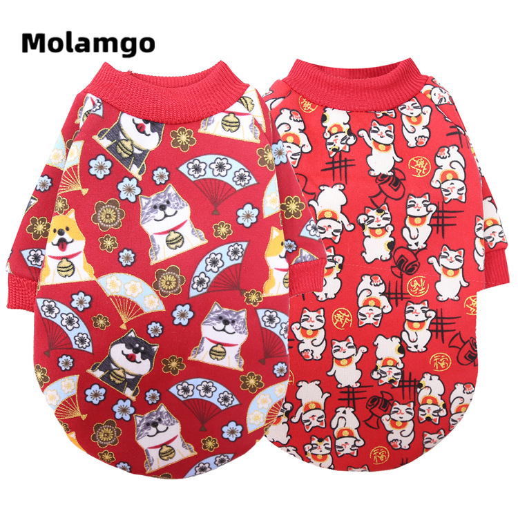 MOLAMGO  Áo thú cưng chủ đề năm mới xinh xắn đáng yêu