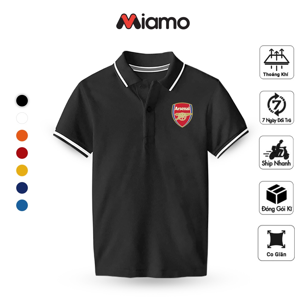 Áo thun polo unisex Miamo CLB Arsenal- basic phom ôm thoải mái, vải ko nhăn xù dành cho nam nữ MO8