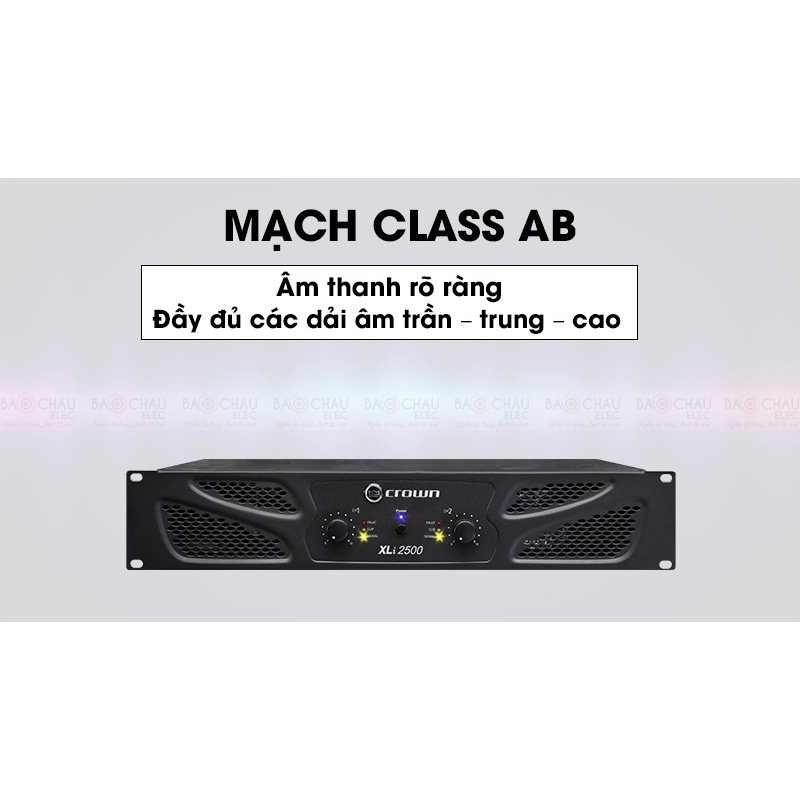Cục đẩy công suất XLi2500, 2 kênh, 2x650W, mạch class AB, hiệu suất cao