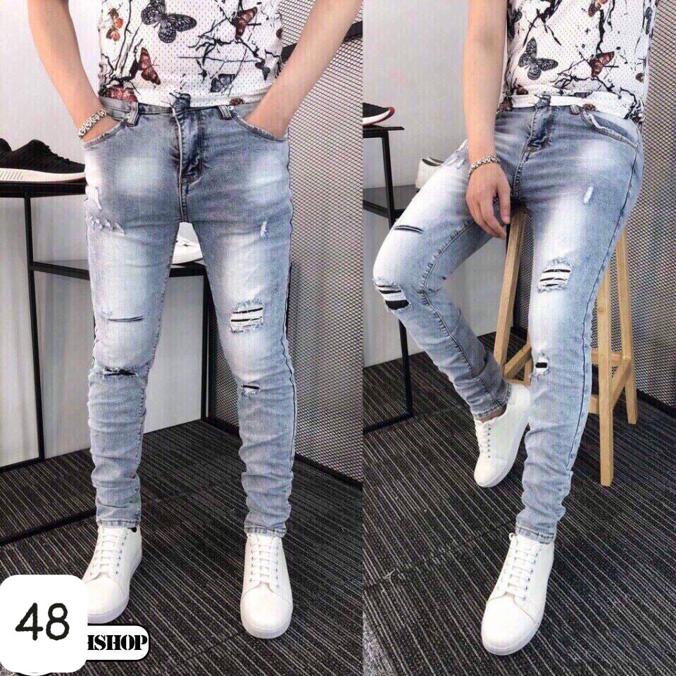 Quần Jean Nam Chất Bò 💝Freeship💝 Quần Jogger Nam Ống Bó Cao Cấp Co Giãn 4 Chiều HU95