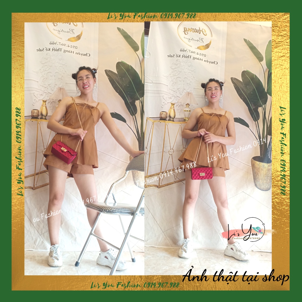 Set Đồ Nữ Đi Chơi, Set Bộ Áo Hai Dây Tiểu Thư