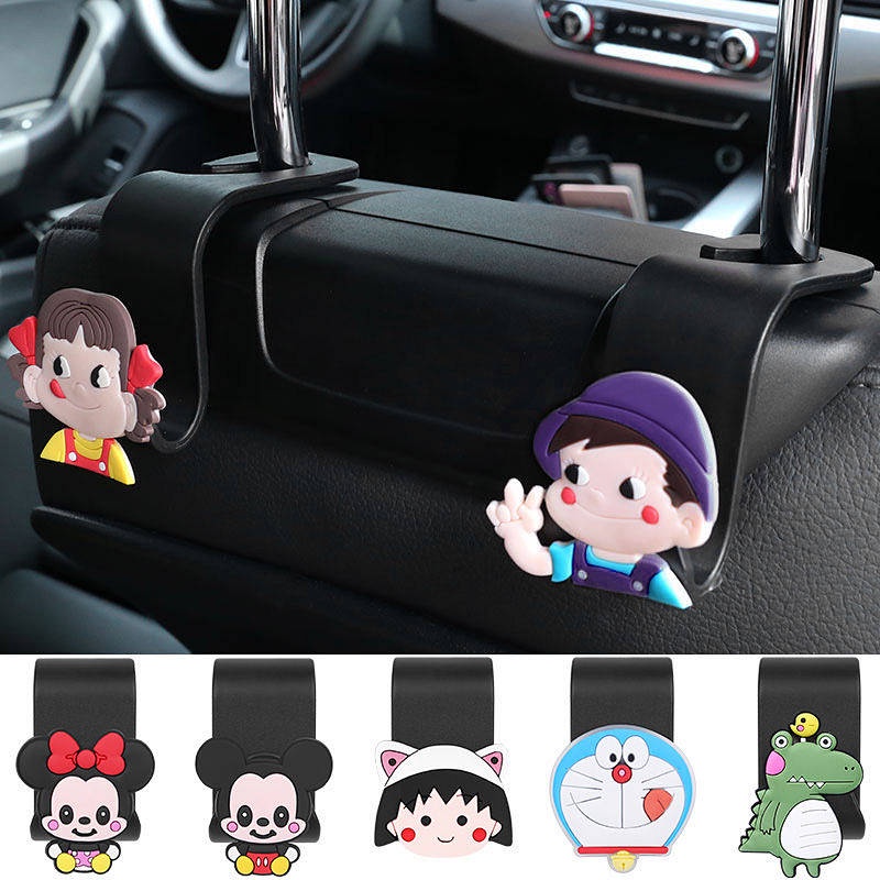 Cặp móc treo đồ đa năng gắn sau ghế ngồi xe hơi kiểu hoạt hình dễ thương
