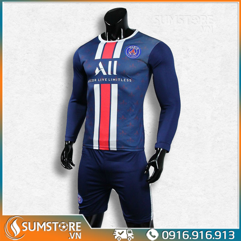 Đồ Đá Banh Thể Thao CLB PSG Dài Tay - Áo Bóng Đá Mới 2021