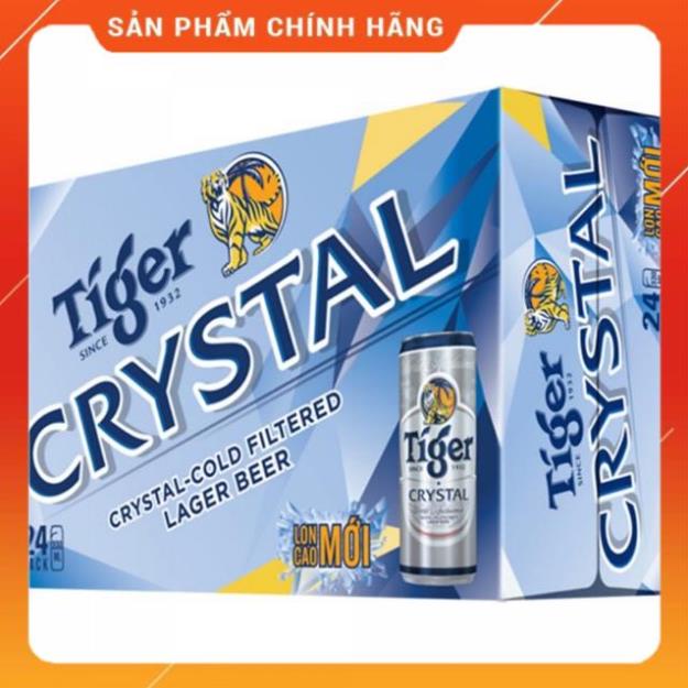 THÙNG 24 LON BIA TIGER BẠC CRYSTAL 330ML