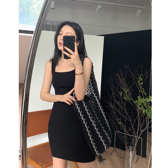 QADCOL  Pháp Quấn Hông Váy Dệt Kim