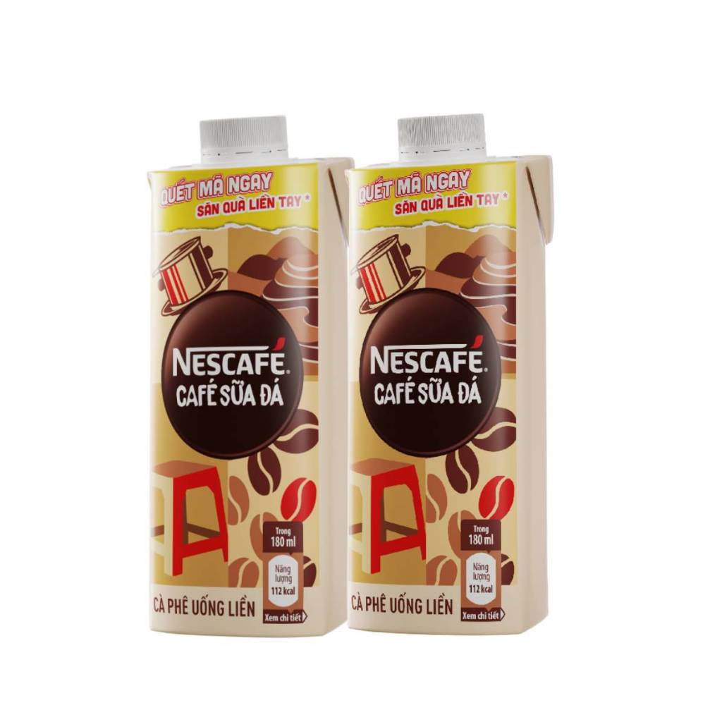 [QT không bán từ NIN] Combo 2 hộp Cà phê uống liền NESCAFÉ vị ngẫu nhiên 180ml