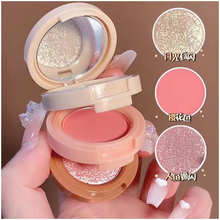 Miss Lara Bảng Phấn Bắt Sáng Và Má Hồng 3 Trong 1 Đa Năng mỹ phẩm nội địa trung