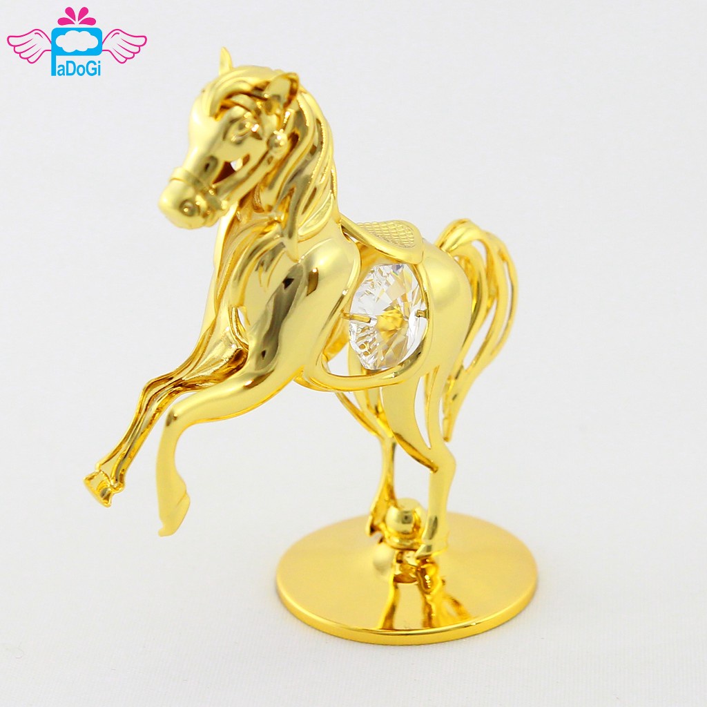 Ngựa Mạ Vàng Đính Pha Lê Swarovski