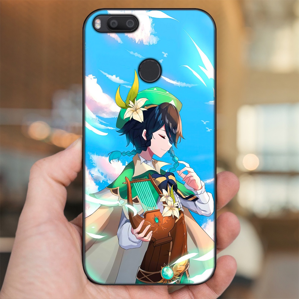 Ốp lưng Xiaomi Mi A1, Mi 5X viền đen in hình Venti Genshin Impact