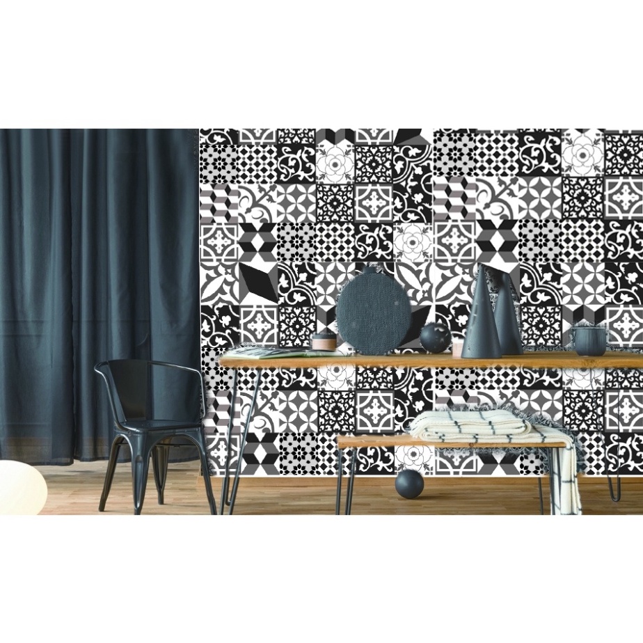 Decal Dán họa tiết Gạch Bông Kích Thước 40x60cm  Dán Trang trí Bếp, Nhựa Gạch Men, Nhà tắm Tại Kho Trang Trí Nhà Cửa