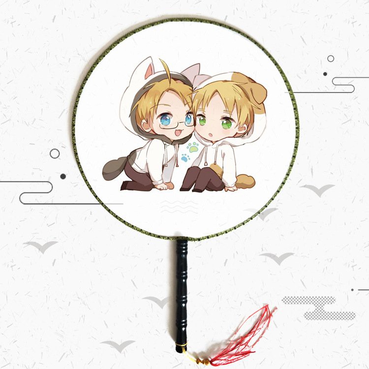 Quạt tròn cổ trang Hetalia - Axis Powers anime cầm tay