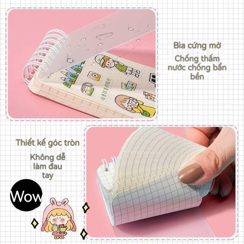 ⭐ iLado ⭐  sổ ghi chú mini A7 sổ tay tài khoản tay sáng tạo dễ thương vở kẻ ngang sổ ghi chép notebook sổ ghi chép sổ tay ghi chép vở lò xo kẻ ngang sổ lò xo kẻ ngang marker học văn phòng phẩm sổ ghi chú sticker tập vở