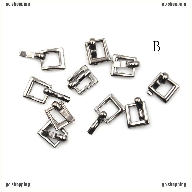 {go shopping}10PCS 4MM Diy mini ultra-small Japanese word buckle belt buckle For bjd blyth doll buckle shoes accessories