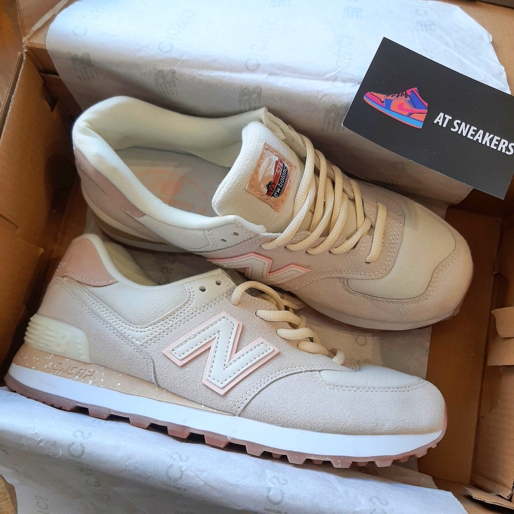 Giày New Balance 574 Hồng kem