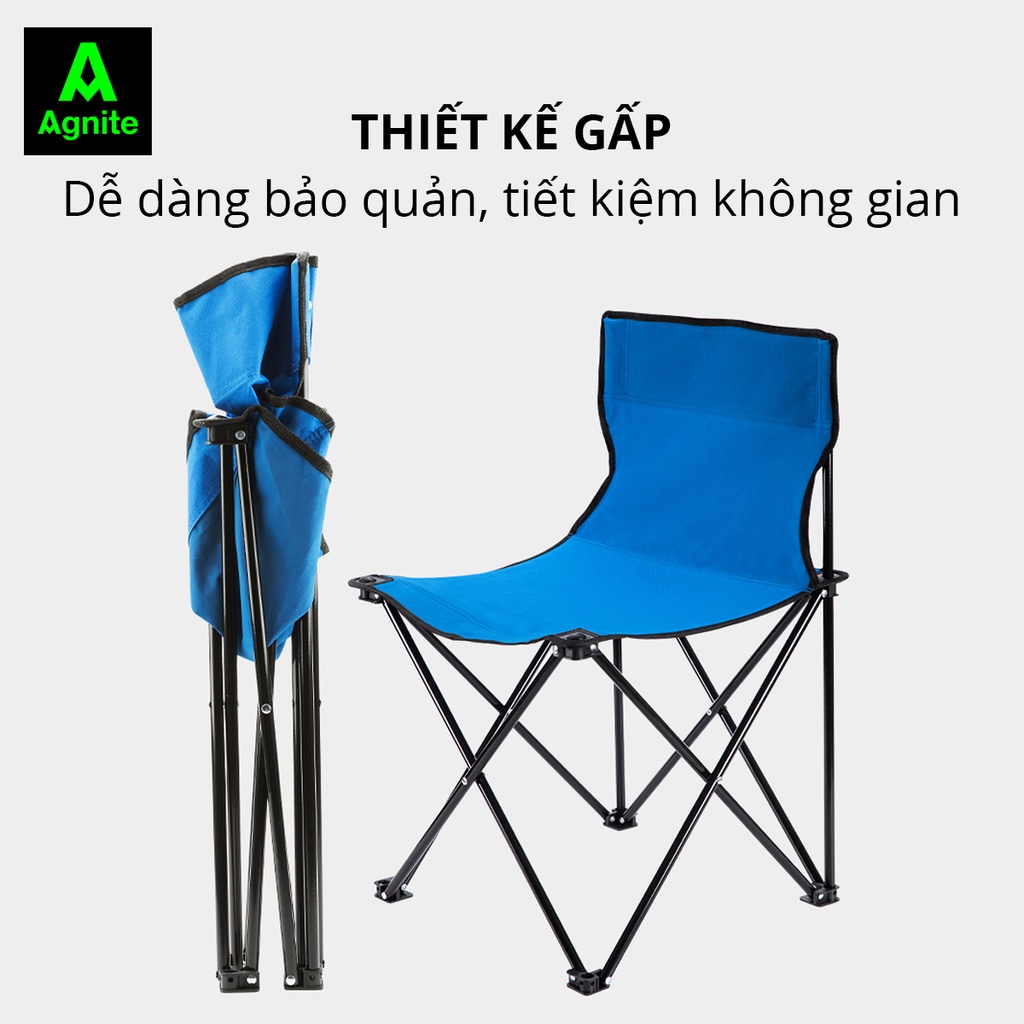 Ghế cắm trại gấp gọn chống nước kèm túi, ghế dã ngoại, câu cá, picnic -  chính hãng AGNITE - 2 size - VS901/VS902