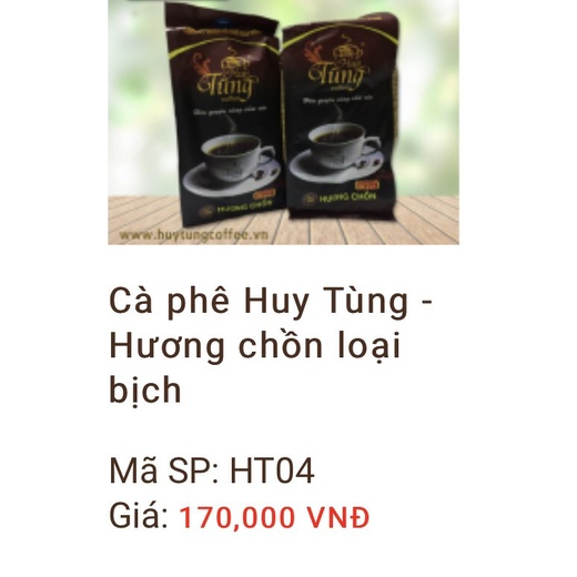 Cà Phê Huy Tùng - Hương Chồn Loại Bịch 500G