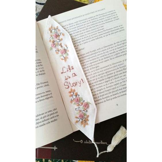 Kẹp sách DIY thêu  MÈO hoa - KIT nguyên liệu tự thêu COMBO THÊU ĐÁNH DẤU SÁCH hoa cỏ xinh xẵn- MIE handmade shop