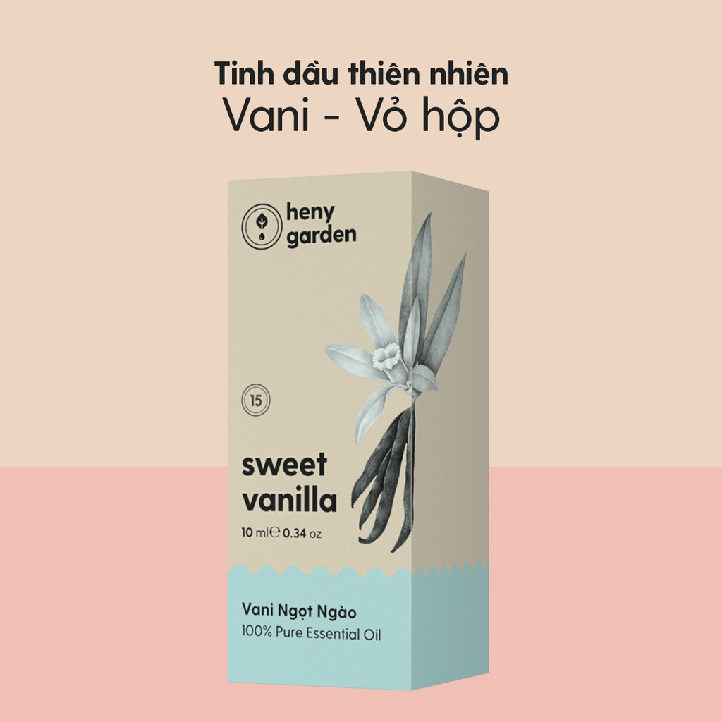Tinh Dầu Vani Vanilla Organic Thiên Nhiên Nguyên Chất Đậm Đặc Xông Thơm Phòng, Làm Nến Thơm HENY GARDEN
