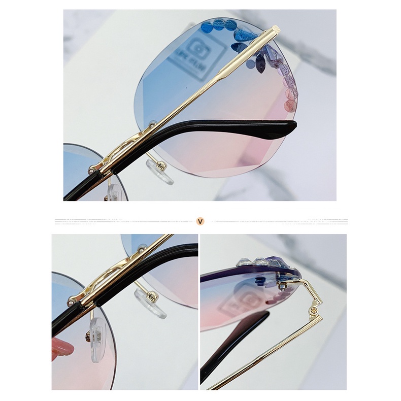 Kính Mát Nữ Không Gọng Đính Đá Sự Bảo Vệ