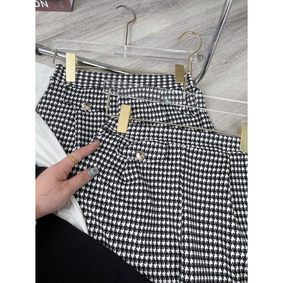 Set 3 món áo thun ngắn tay chân váy họa tiết chữ a kèm mũ siêu cá tính đồ bộ nữ TH076