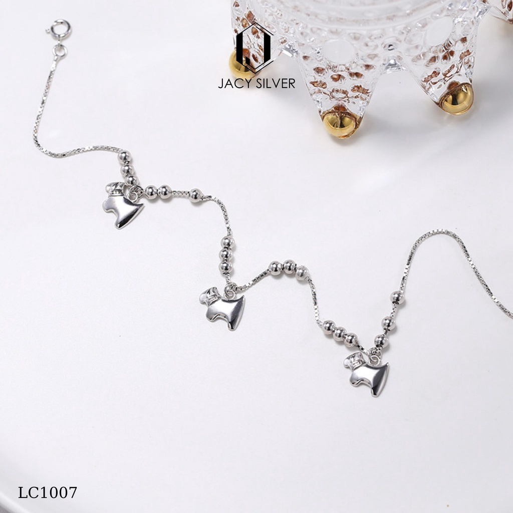 Lắc Chân Bạc 925 Lucky Dog, Vòng Chân Bạc Ý Cho Nữ Jacy Silver LC1007