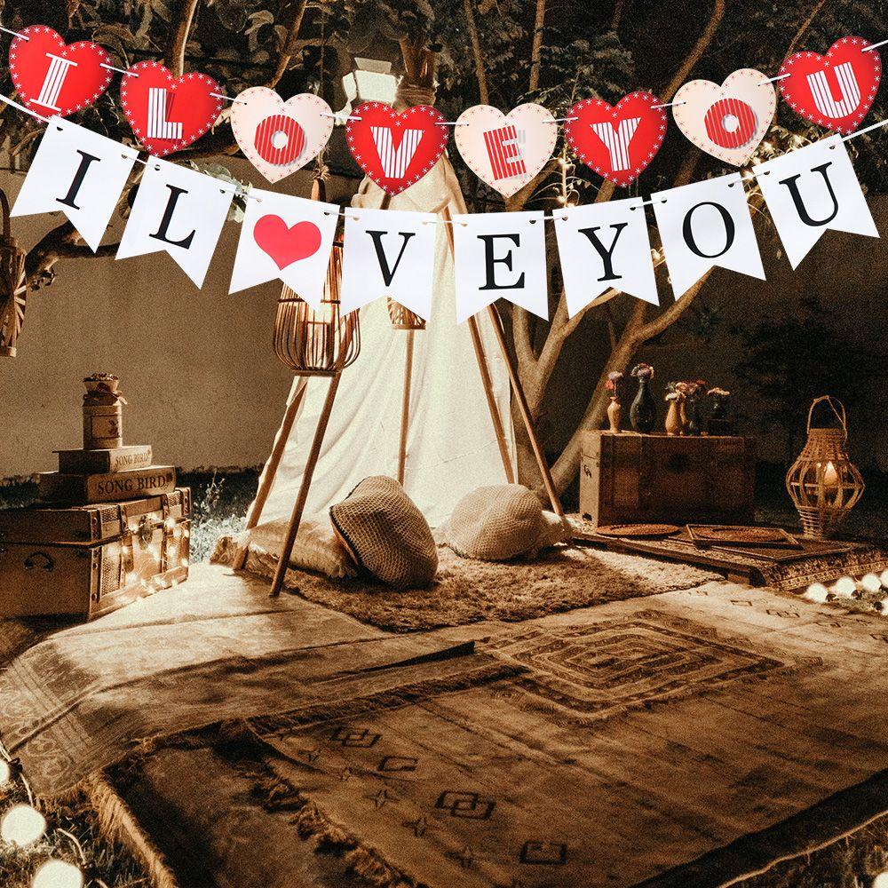 YOLA Dây Treo Trang Trí I Love You Bằng Giấy Kraft Làm Phụ Kiện Chụp Ảnh Kỷ Niệm /