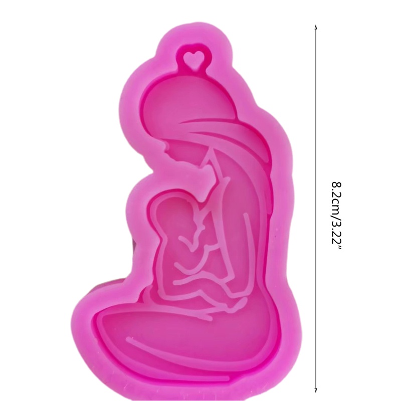 Khuôn Làm Móc Khóa Bằng Nhựa Resin Hình Mẹ Đang Cho Con Bú
