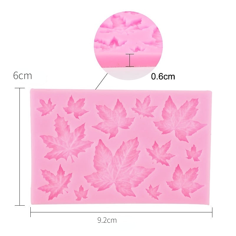 Khuôn silicone làm bánh tạo hình lá phong DIY