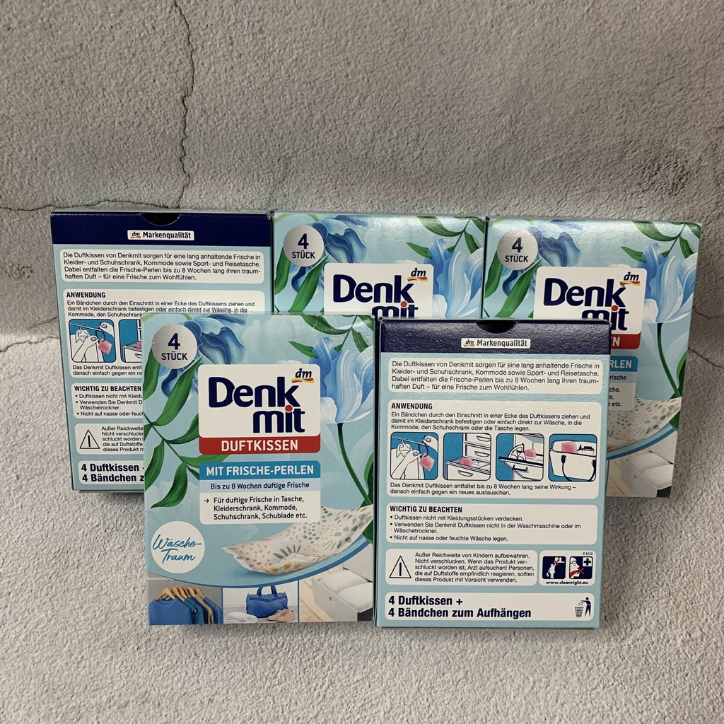 Túi thơm Denkmit để tủ quần áo treo xe phòng vệ sinh phòng ngủ khử mùi làm thơm hộp 4 túi hàng đức PU005