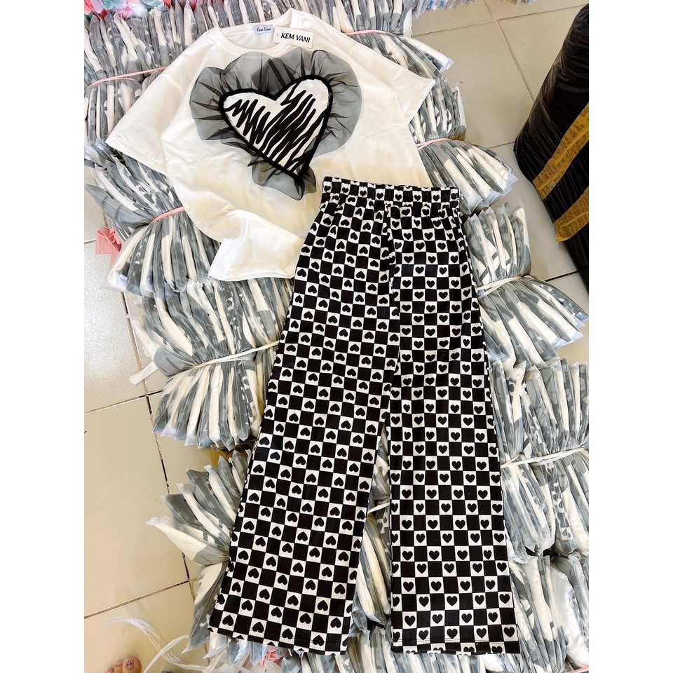 Đồ bộ nữ quần dài tay ngắn mặc ở nhà đi chơi dễ thương cute