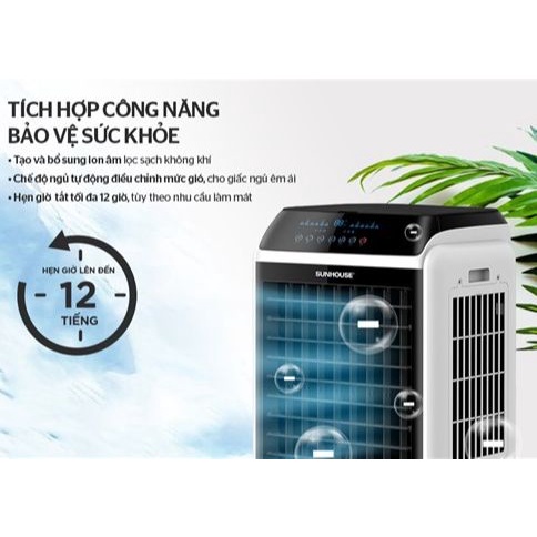 Quạt điều hòa hơi nước Sunhouse SHD7727 Trưng bày Mới 99%- Công suất 150 W Bình nước 40 lít, Bảo hành 12 tháng