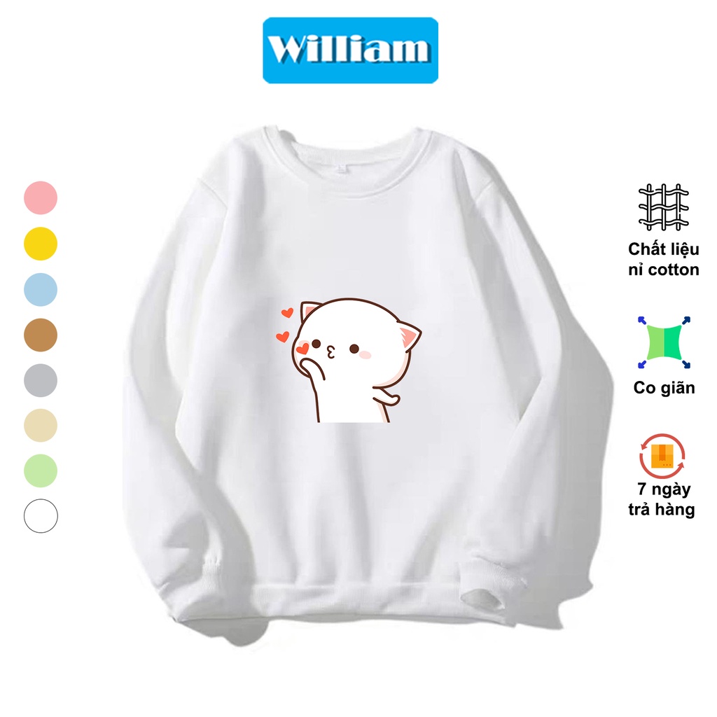 Áo sweater nam nữ hình Mèo dễ thương chất nỉ bông dày dặn, in Pet cao cấp William - DS220