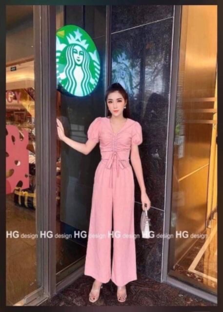 Bộ quần áo rút dây ngực chất đũi xinh xắn | BigBuy360 - bigbuy360.vn