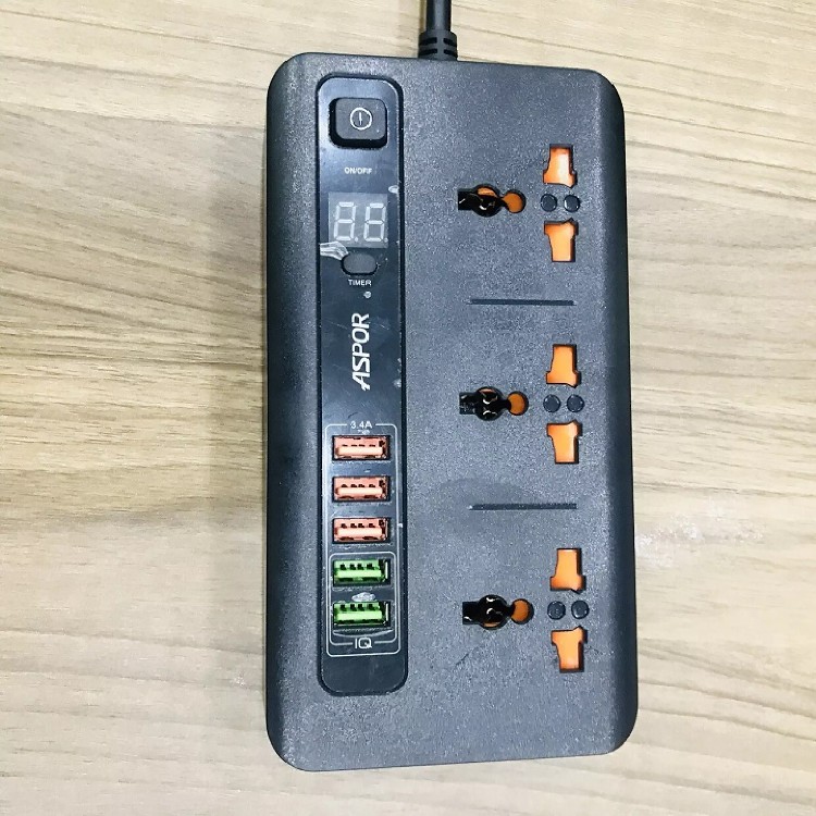 Ổ Cắm Điện Đa Năng Thông Minh Tiêu Chuẩn EU - 5 Cổng USB Hỗ Trợ Sạc Nhanh 3.4A Tích Hợp IC Chống Cháy, Nổ, Quá Tải