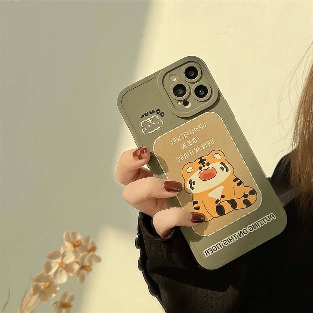 Hoạt Hình Ốp Điện Thoại Silicon Mềm Hình Chú Hổ May Mắn Cho iphone 7 8 plus x xr xs 11 12 13 14 15 mini pro max se 2020
