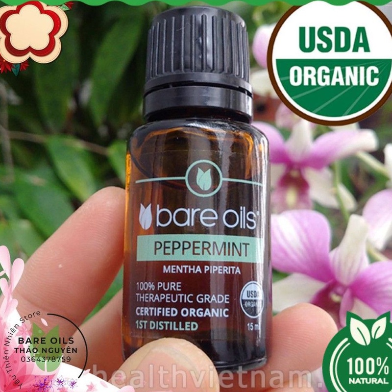 [MADE IN USA] Tinh dầu bạc hà - Peppermint Essential Oil (Tinh dầu hữu cơ Bare Oils - USDA Organic) | BigBuy360 - bigbuy360.vn