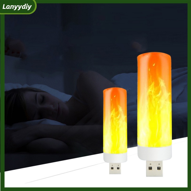 Đèn Ngủ Mini Tiết Kiệm Năng Lượng Hình Ngọn Lửa Cổng Usb Tiện Dụng