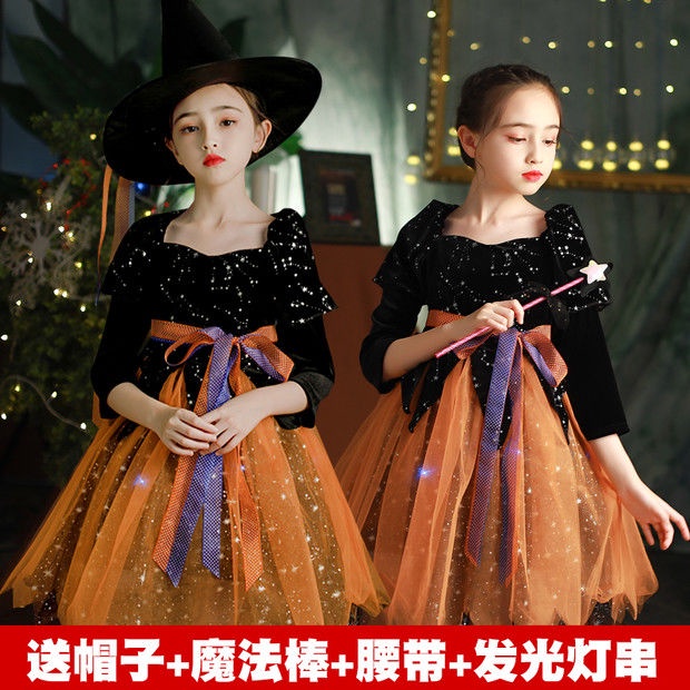 Trang Phục Hóa Trang Phù Thủy Nhân Dịp Halloween Dễ Thương Cho Bé Gái