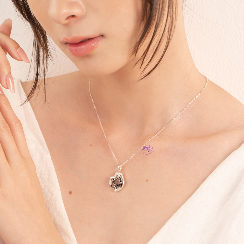 Mặt Dây Chuyền Hồ Ly Đá Thạch Anh Tóc Đen Thiên Nhiên SP003824 Gypsy.lala
