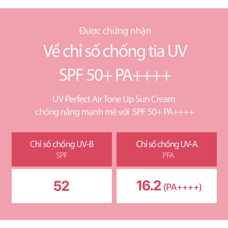 Kem Chống Nắng Nâng Tông SNP UV Perfect Air Tone Up Sun Cream 50g