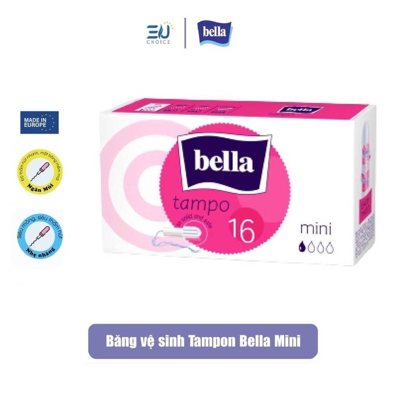 Băng vệ sinh tampon Regular BELLA nhập khẩu Pháp 16 ống siêu thấm, mềm mại, nhỏ gọn