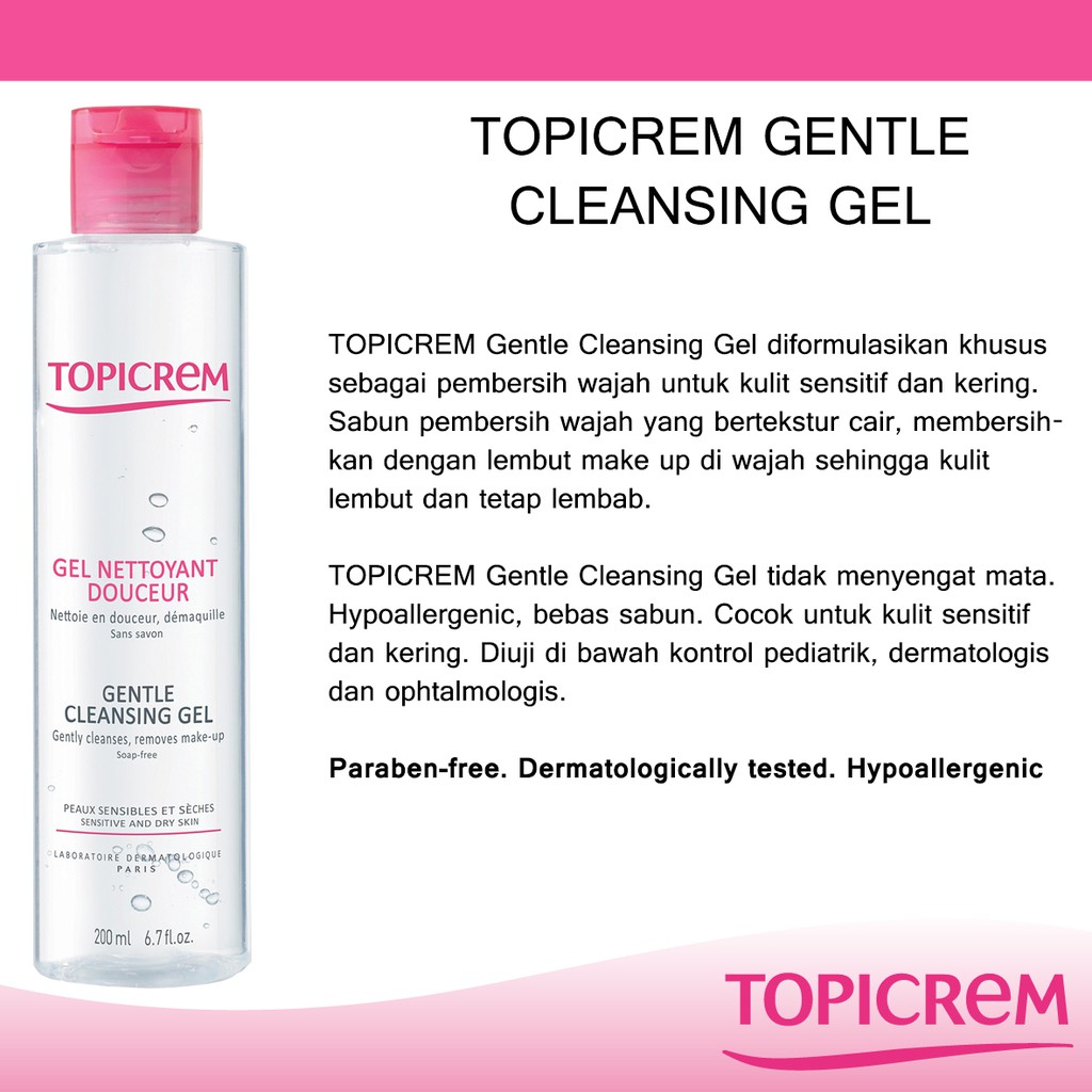 (hàng Mới Về) Gel Tẩy Trang Topicrem-gentle 200ml