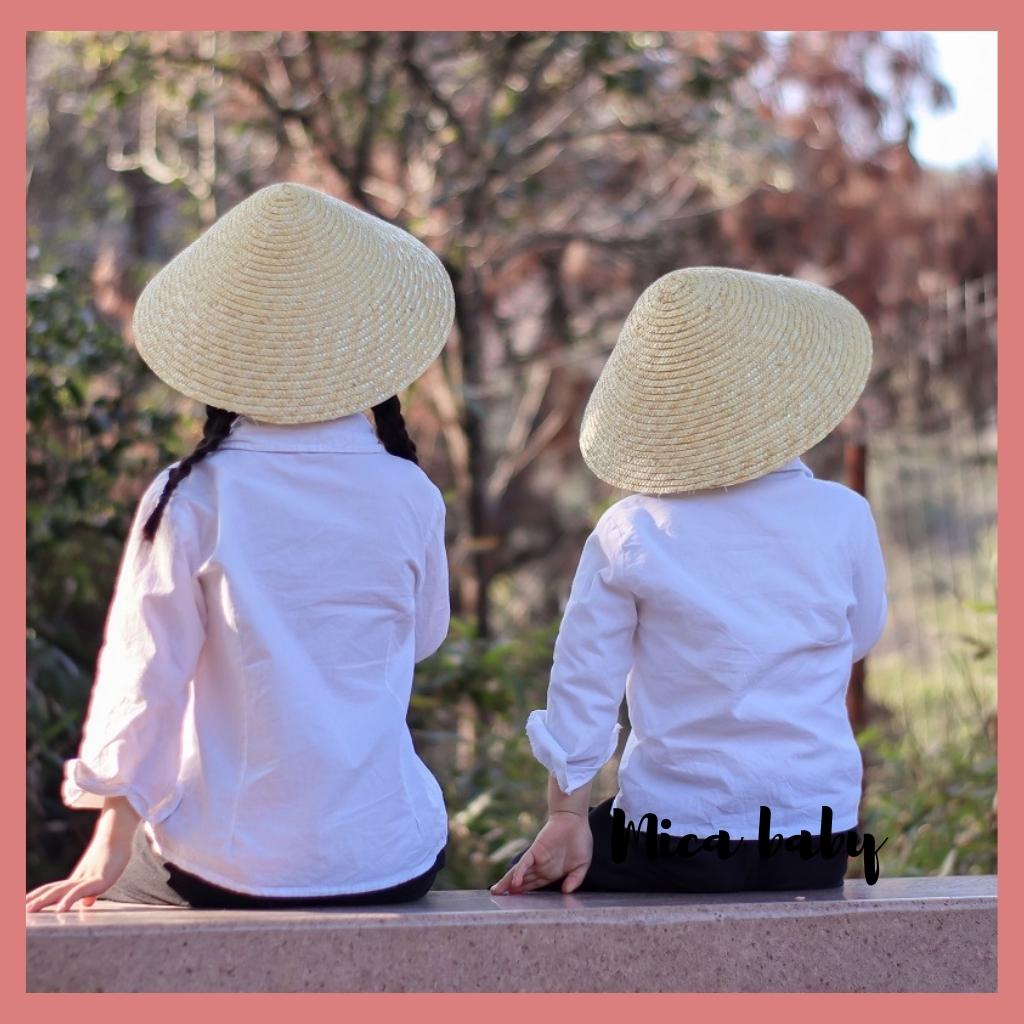 Nón cói đi biển phong cách hàn quốc cực xinh cho bé Mica Baby MH108