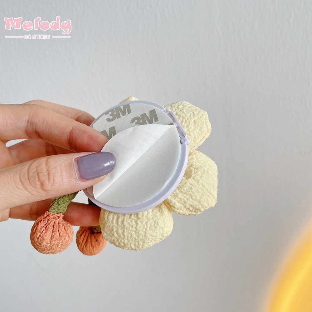 Vòng đỡ điện thoại có gương trang điểm thiết kế bông hoa đẹp mắt