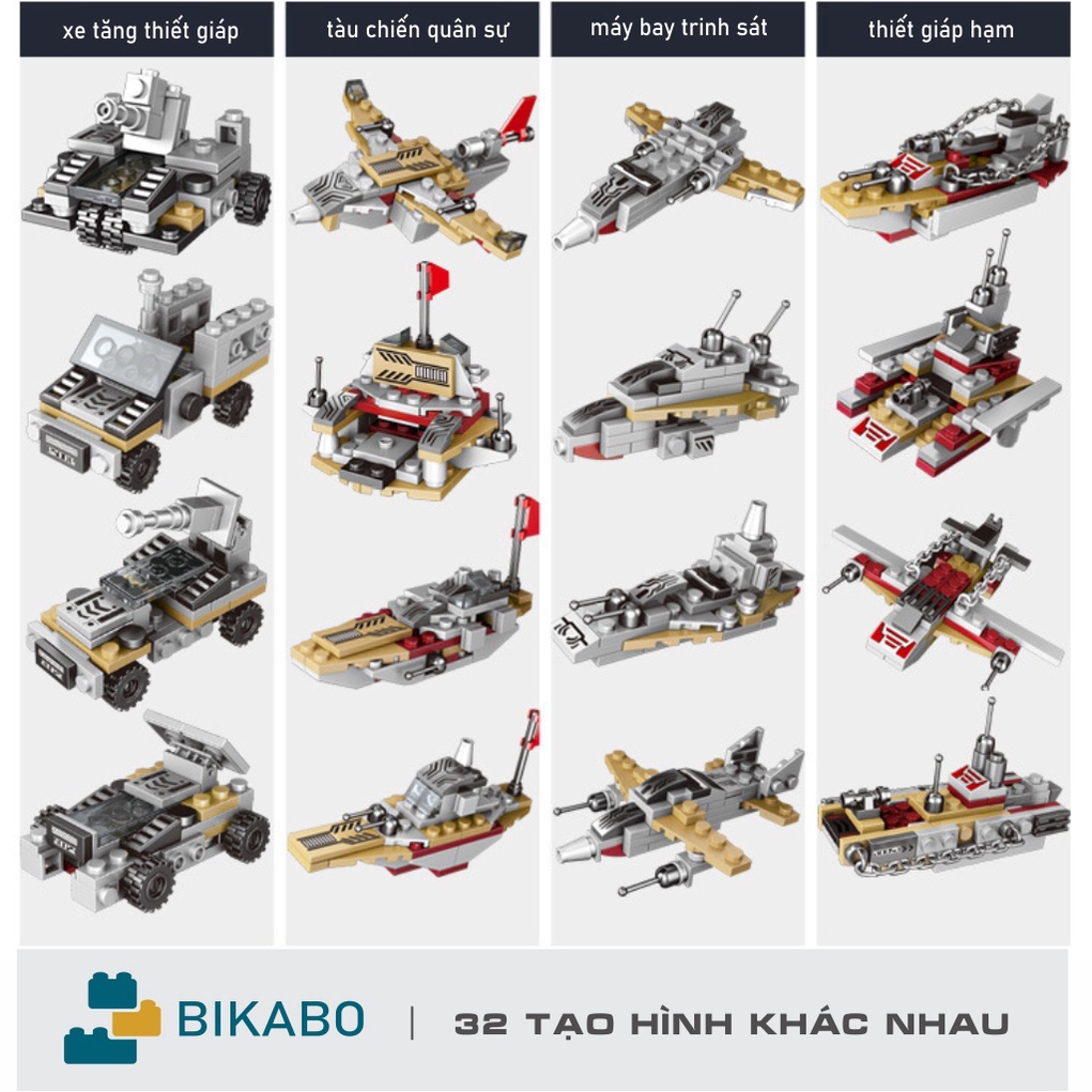 Đồ chơi lắp ráp mô hình tàu chiến, mô hình lắp ráp thuyền chiến 502 chi tiết cho bé, BIKABO