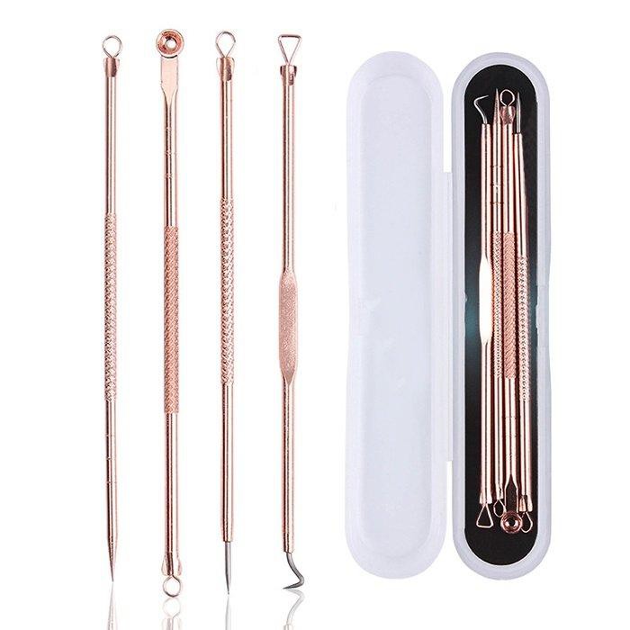 Bộ dụng cụ nặn mụn 4 cây 8 đầu đa năng và tiện dụng chất liệu kim loại không gỉ cao cấp, an toàn cho làn da