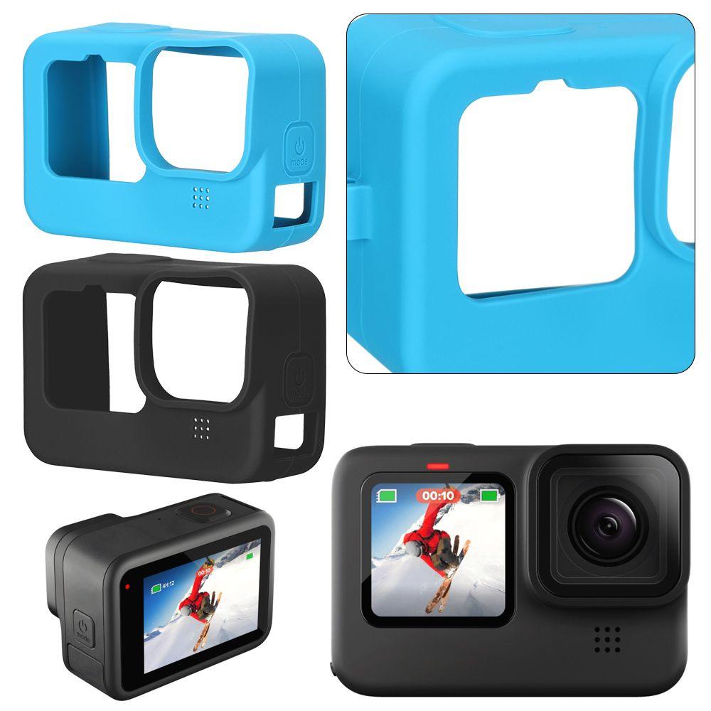BEBETTERM Vỏ Silicone Mềm Bảo Vệ Ống Kính Máy Ảnh Gopro Hero 10 Màu Đen