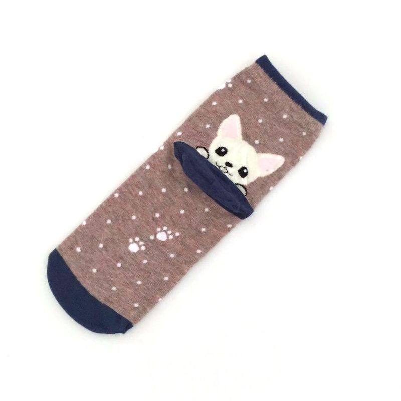 Bộ 5 Đôi Vớ Cotton Họa Tiết Hoạt Hình Chú Chó Vui Nhộn Phong Cách Harajuku Hàn Quốc Cho Nữ